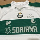 Club Santos Laguna Soccer Jersey Green White Striped Futbol Fan Apparel Sz G L