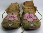 Deerskin Native American Moccasins Beaded Vintage Woodlands Ojibwe Or Cree 9 25   