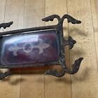 Antique Lightning Rod Weathervane Iron Arrow only  W etched Ruby Glass