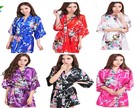Womens Peacock Flower Kimono Bridesmaid Robes Bridal Bath Robe Silk S-xxl Sleepw