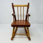 Vtg 1950s Cass Toys Wooden Doll Rocking Chair 13    Miniature Rocker Paper Label