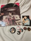 Vintage Rick Springfield 80 s Buttons Pins  Folder And Postcard Lot   6 Pins 