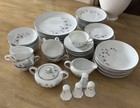  Vintage Full Set Of Platinum Starburst By Creative Fine China For 8 