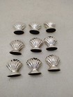 Vintage Shell Place Card Holders 9 Heavy Cast Metal Nautical Table Silvertone