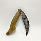 Antique Handmade Farmer Pocket Knife  Folding Vintage Knife  Farmer Cutting Vtg