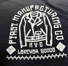 First Mfg Co Black T-shirt - Motorcycle Jacket Graphic On Back - Size L