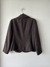 Ann Taylor Knit Jacket Blazer Brown 3 Button Cotton Blend Lined Women   s 10