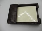 Desk Memo Tray Leather Graphic Image Woven Brown