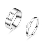 2pcs Couple Matching Heart Promise Rings I Love You Engagement Wedding Band Gift