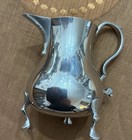 Vtg Williamsburg Kirk Stieff Pewter 3 Piece Tea Creamer Sugar Set Wooden Handle