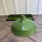 Vintage 16    Green Porcelain Enamel Industrial Barn Gas Station Light Shade