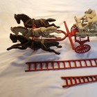 Vintage Cast Iron 3-horse Drawn Fire Wagon With Ladders  28  