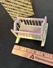 Vintage Concord Dollhouse Furniture 3 75  Pink White Cradle Rocking Crib