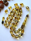 Natural Baltic Amber 19g  Islamic Prayer Rosary 33 Barrel Beads Cognac Color