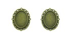 4 Antique Bronze Versailles Style 25mm X 18mm Cameo Pin Brooch Cabochon Settings