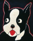 Adorable 1940s Vtg Boston Terrier Novelty Felt Handbag Purse_chenille Patch_dog