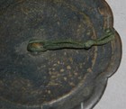 Ancient Chinese Bronze Hand Mirror Tang Dynasty C 800 Ad Archaic Scallop Design