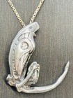 Sterling Silver Necklace Fairy Mythical Pixie Elf Textured Puffy