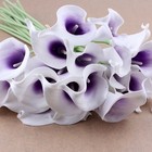Calla Lily Bridal Wedding Bouquet 20pcs Purple Latex Real Touch - Decor