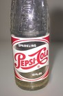 Vintage Pepsi Cola  Bottle  Two Full Glasses  Acl  Single Dot 12 Oz  Bfio  N y   