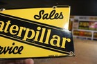 Rare Caterpillar Sales Service Dealer Porcelain Metal Sign D9 Dozer Construction