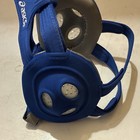 Asics Wrestling Open Face Headgear Ear Guard Chin Strap Blue gray