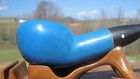 Dr Grabow Color Duke Blue Ajustomatic Squat Bulldog Smoking Estate Pipe 5 1 4  L