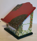 Vintage Recipe Storage Card Key  Wood Hand Painted Box