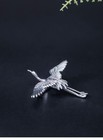 Bird Brooch 925 Sterling Silver Crane Heron Pin Vintage Style Handmade Jewelry