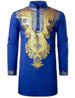 Men s Traditional African Long Sleeve Dashiki Shirt - Shiny Pattern  Dazzling De