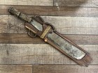 Antique Vintage Large Machete Bolo Knife Sword Wood Sheath