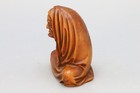 Japanese Carved Wood Figure  Sitting Bodhisattva An Scholar Arhat  Buddhist Art