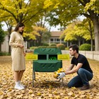 43 Gals Outdoor Compost Tumbler Bin Green Dual Chamber Large Composter Tumbling