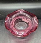 Antique Hand Blown Art Glass Victorian Cranberry Glass Bowl 5  England