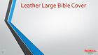 New Large Black Genuine Leather Bible book Cover Case Zippered Organizer