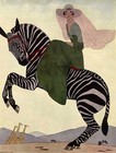 A e  Marty     Lady On A Zebra     Art Deco Print     1926 Vintage Fashion Art