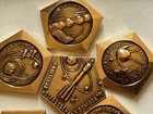 Rare Set Of 5 Vtg Ussr Soviet Space Exploration Kocmoc Pins In Box  1961