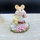 Vintage Wee Forest Folk M-111 Spring Gardener Pink Dress Mouse 1984 No Box
