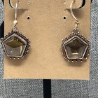 Vtg Signed Lori Bonn 925 Sterling Silver Champagne Quartz Drop Earrings