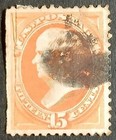 Great United States Stamp Scott  152     1870-71 15 Cents Webster  Bright Orange