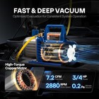 3 4 Hp 7 2cfm 2 Stage Hvac Vacuum Pump   4 Way Ac Manifold Gauge Set 5ft Hoses