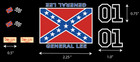 1 24  general Lee  Decal Set Scr-124-0086