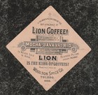 Victorian Trade Card Lion Coffee Santa Claus In Blue With Brown Trim Red Hat 7x7