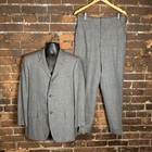 Vintage Mens Brooks Brothers Gray Plaid Lightweight Blazer   Pants Suit Set 42 