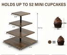 New 4 Tiered Cupcake Stand Wooden Dark Brown