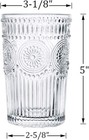 Embossed Vintage Drinking Glasses Set Of 6 12 Oz Textured Glass Tumblers Clear