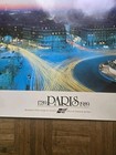 Vintage 1989 Paris  France Poster Art Travel City Lights By Winnie Denker 39x27