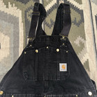 Carhartt Vtg Insulated Overalls Men s 38x32 Black Double Knee Duck Canvas Read