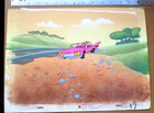 1980s Pink Panther Original Production Cel   Background Car Convertible Drawing