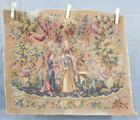 Vintage French Beautiful Queen With Unicorn Scene Wall Hanging Tapestry 54x46 Cm